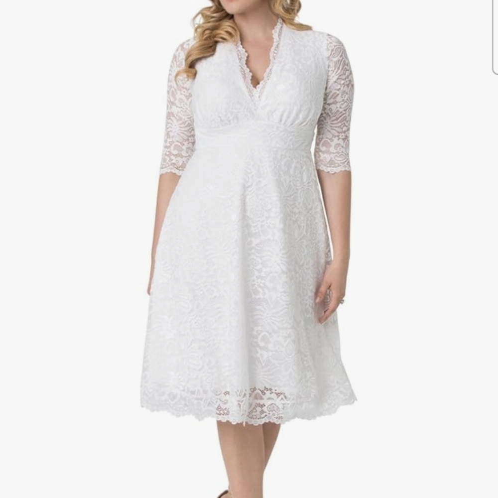 Kiyonna White Lace Bridal Dress | 2x
